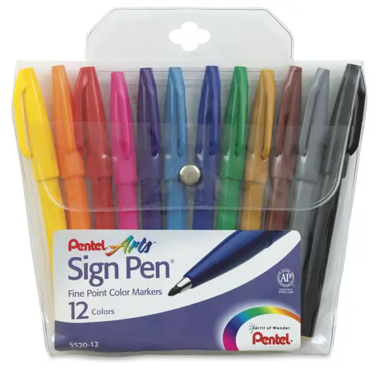 Pentel Arts Sign Pen - Set of 12, Fine Tip {2}