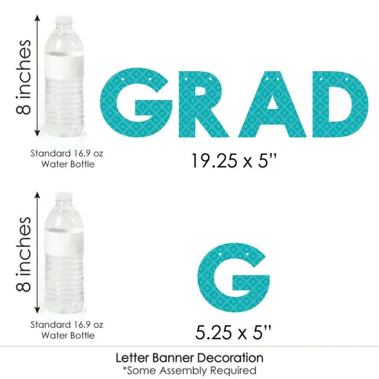 Big Dot of Happiness Teal Grad - Best is Yet to Come -Turquoise Party Letter Banner Decor - 36 Banner Cutouts and Congrats Grad Banner Letters {7}