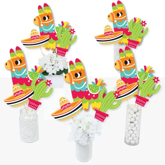 Big Dot of Happiness Pinata Party - Colorful Fiesta Centerpiece Sticks - Table Toppers - Set of 15 {3}