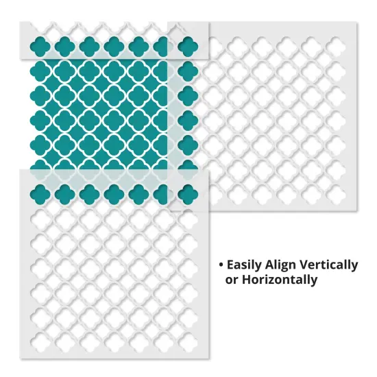 Quatrerfoil Venetian Tile Pattern Wall Stencil | 3612 by Designer Stencils | Pattern Stencils | Reusable Stencils for Painting | Safe & Reusable Template for Wall Decor | Try This Stencil Instead of a Wallpaper | Easy to Use & Clean {3}