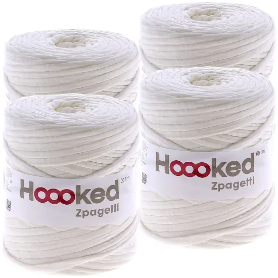 Multipack of 4 - Hoooked Zpagetti Yarn-Ivory White {1}