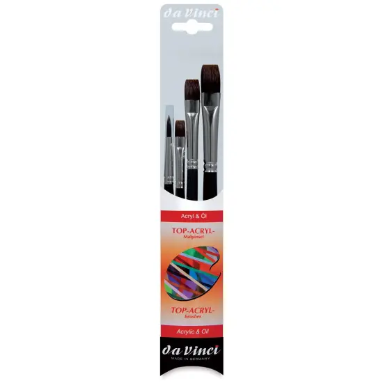 Da Vinci Artist Brush Set - Top Acryl Short Handle, Set of 4 {1}