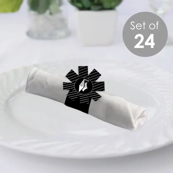 Big Dot of Happiness Graduation Cheers - Graduation Party Paper Napkin Holder - Napkin Rings - Set of 24 {3}