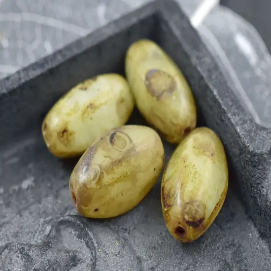 *10* 20x13mm Caramel Picasso Wedged Oval Beads {6}