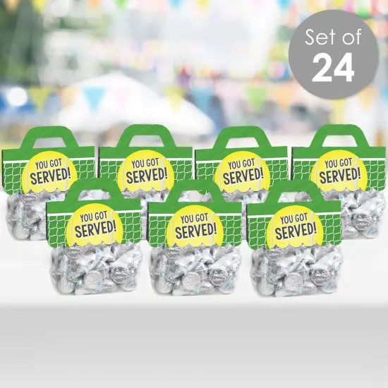 Big Dot of Happiness You Got Served Tennis DIY Baby Shower or Tennis Ball Birthday Party Clear Goodie Favor Bag Labels Candy Bags with Toppers 24 Ct {3}