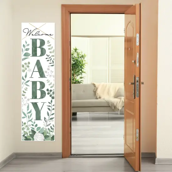 Big Dot of Happiness Boho Botanical Baby - Greenery Baby Shower Front Door Decoration - Vertical Banner {7}