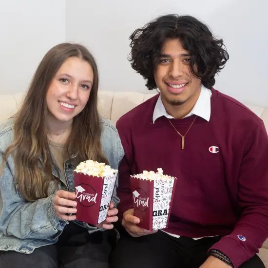 Big Dot of Happiness Maroon Graduation Party Favor Popcorn Treat Boxes - Set of 12 {7}