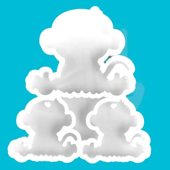 UV Safe Monkey Keychain & Earring Charm Set Silicone Mold {1}