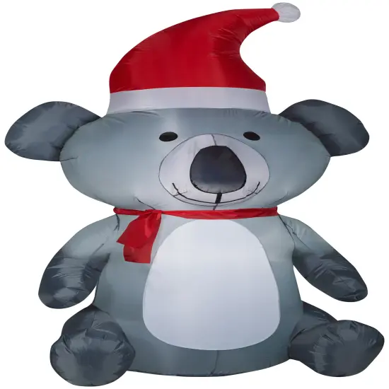 6.5' Gemmy Airblown Inflatable Christmas Koala Bear Wearing Santa Hat 112182 {1}