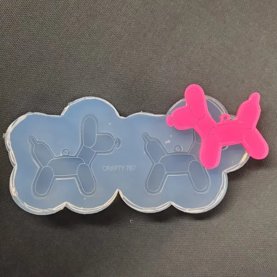 Balloon Dog Dangle Earrings Silicone Mold with Loop Hole(C2) {4}