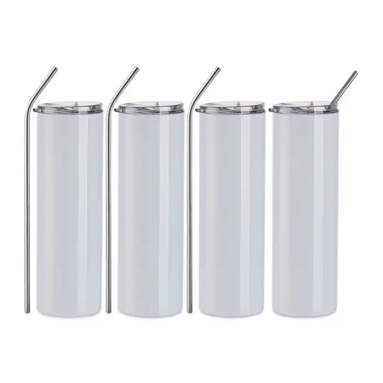 Craft Express Sublimation Printing Stainless Steel Tumblers - 30 oz, White, Set of 4 {1}