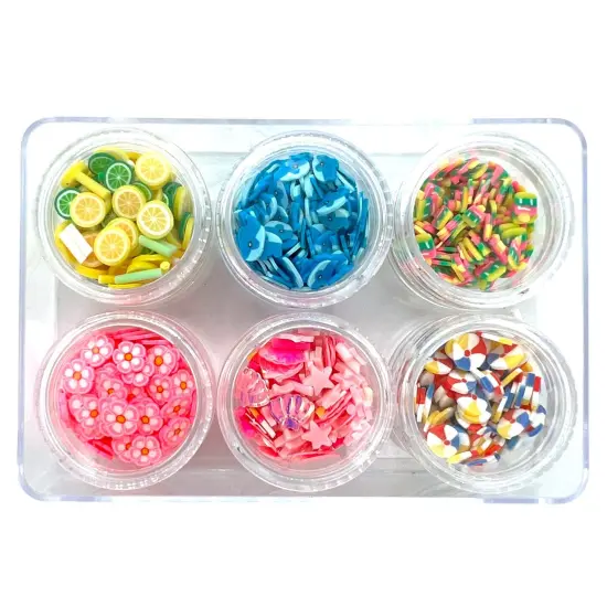 Life's A Beach Combo Set of Polymer Clay Pieces for Epoxy and UV Resin Art {1}