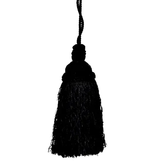 Belagio Tassel, 7” Length with 5.5” Cord, Milante Collection, Black {1}