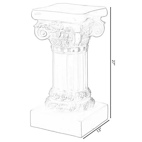 Decorative Fiberglass White Plinth Roman Style Column Ionic Piller Pedestal Vase Stand for Wedding or Party, Living Room, or Dining Room Decor - Photography Props - Sculpture Display - Greek-inspired Luxury Decor Piece with Ornate Accents {4}