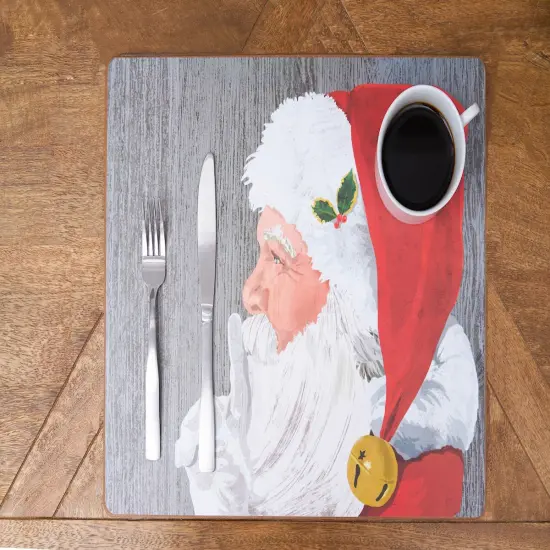 Santa Hardboard Placemat, Set of 6, 13" x 16" {3}