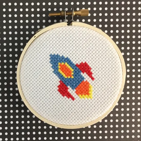 Rocket Ship Counted Cross Stitch DIY Kit {2}