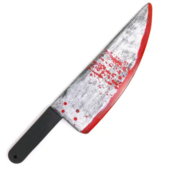 - Large Bloody Knife 16" Long, Prank Toy, Fake Plastic Blade with Stains Costume Prop for Halloween Haunted House April Fools {1}
