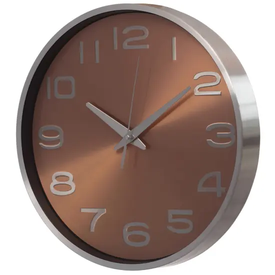 Aluminum Round Wall Clock - Modern Decor for Living Room, Kitchen, or Dining Room - 12 in Decorative Timepiece with Sleek Design - Large Round Clock for Home - Silent Ticking - Battery Operated Silver {10}