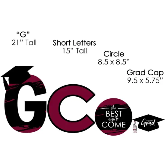 Big Dot of Happiness Maroon Graduation Party Yard Signs - Outdoor Lawn Decorations - ConGRADulations {7}