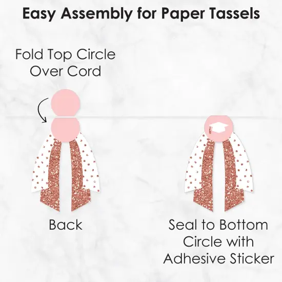 Big Dot of Happiness 30 Piece Rose Gold Graduation Party Pennant Triangle Banner {7}