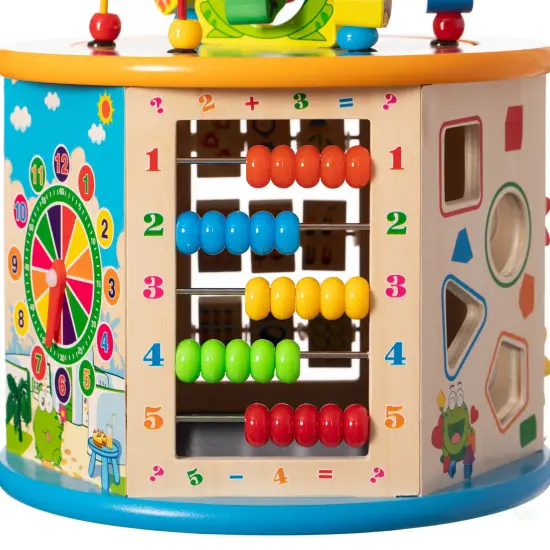 8 in 1 Colorful Attractive Wooden Kids Baby Activity Play Cube, Fun Toy Center For Playroom, Nursery, Preschool, and Doctors' Office {2}