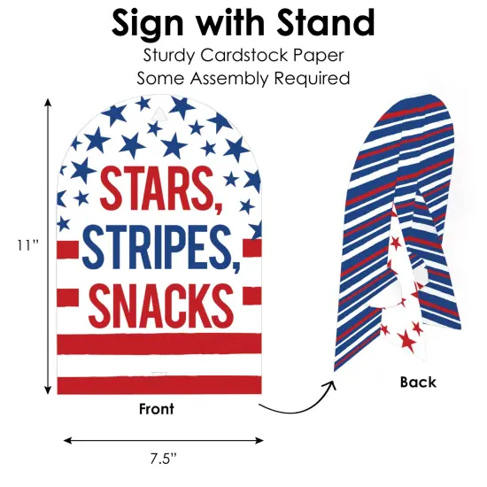 Big Dot of Happiness Stars & Stripes - DIY Patriotic Party Signs - Snack Bar Decorations Kit - 50 Pieces {6}