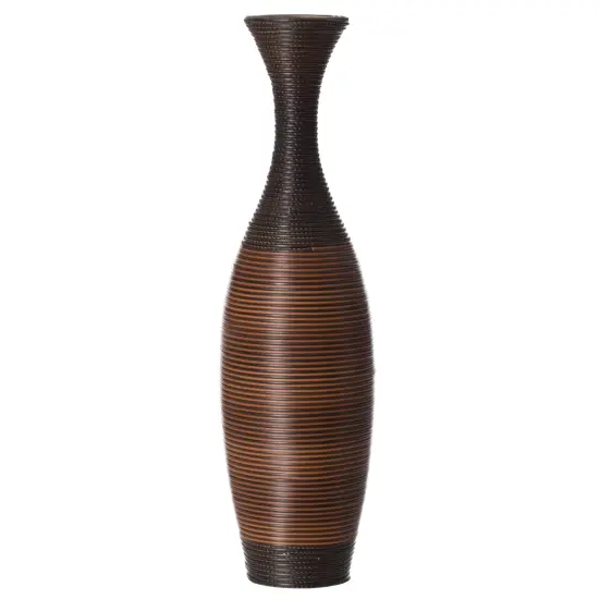 Tall Floor Vase, Modern large vase for home decor floor, Brown Artificial Rattan Floor Vase, Brown Floor Vase for Living Room or Hallway, 41-Inch-Tall Vase {3}