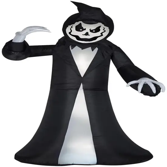 9 1/2' Gemmy Airblown Inflatable Halloween Animated Reaper w/ Turning Head 224565 {1}