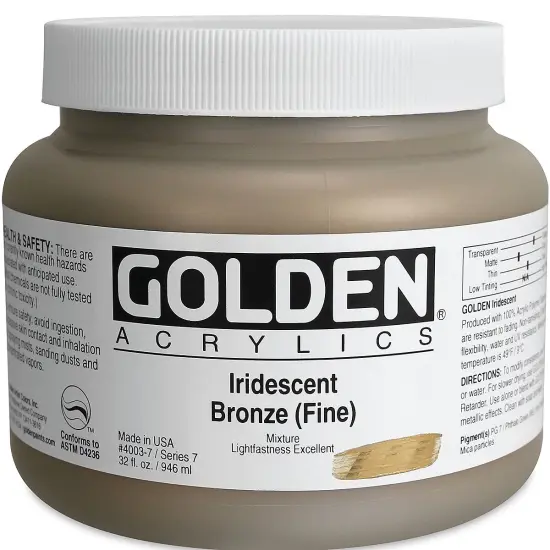 Golden Heavy Body Acrylic Paint - Iridescent Bronze (Fine), 32 oz Jar {2}