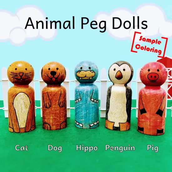 Animal Peg Doll Set by Pegsies&trade; {2}