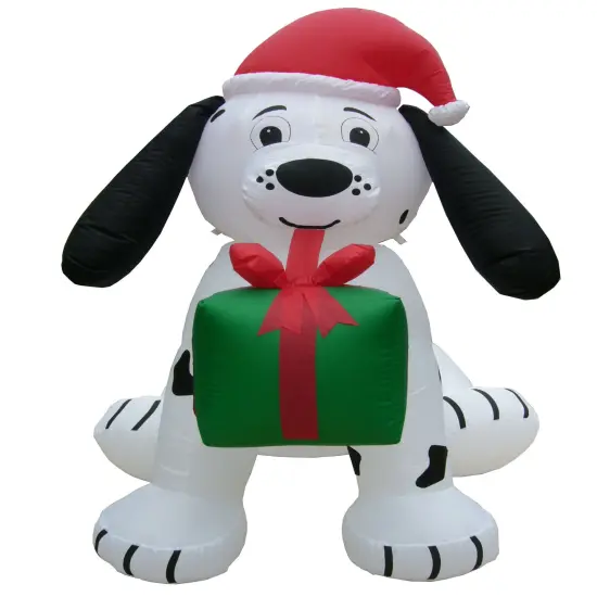 7' Air Blown Inflatable Christmas Dalmatian Puppy w/ Present Y108 {1}