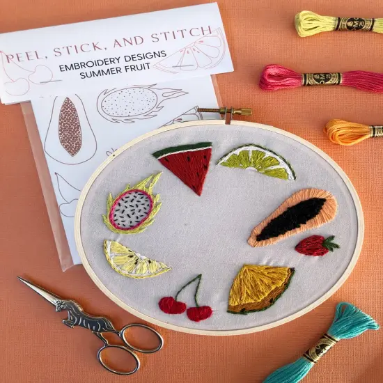 MCreativeJ Fruit - Peel Stick and Stitch Hand Embroidery Patterns {5}