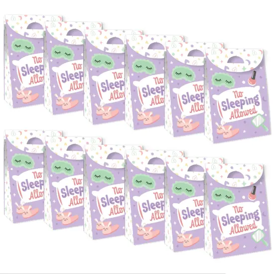 Big Dot of Happiness Pajama Slumber Party - Girls Sleepover Birthday Gift Favor Bags - Party Goodie Boxes - Set of 12 {6}