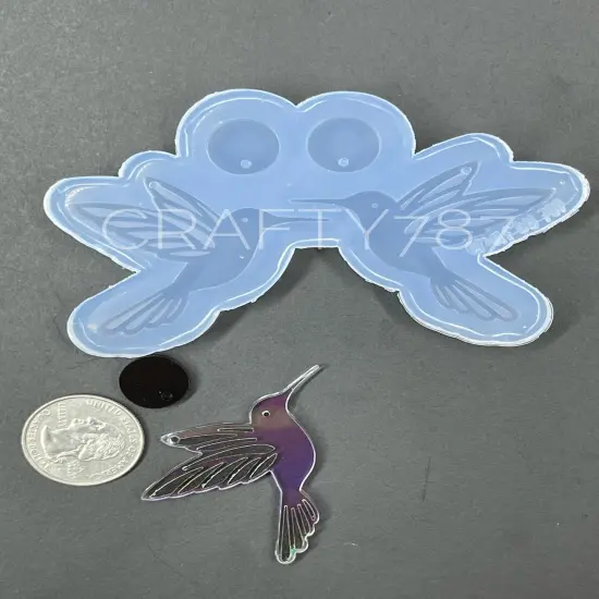 Hummingbird Dangle Earring Silicone Mold (D5) {5}