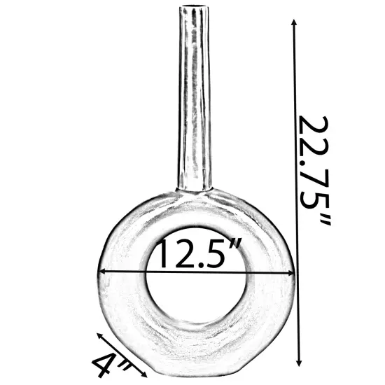 Decorative Centerpiece Aluminium-Casted Table Flower Vase, Two Tone Brass Antique 22.75 Inch {5}