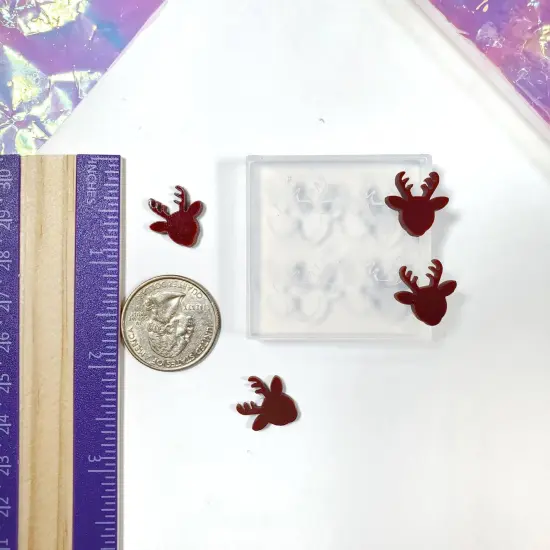 Reindeer Stud Earrings Silicone Mold(A5) {2}