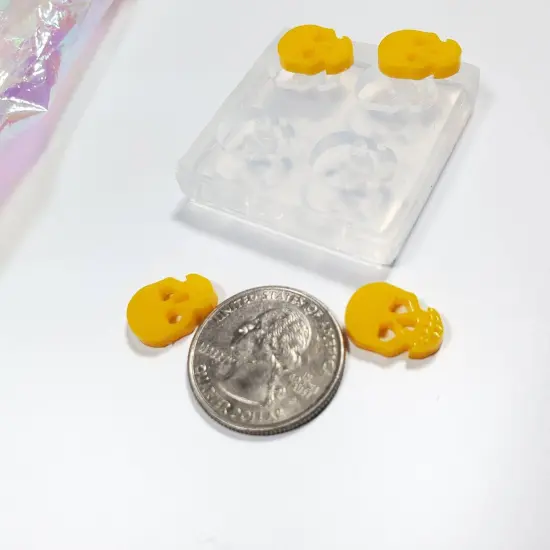 Sugar Skull Stud Earring Silicone Mold 10.7mm x 15mm(A11) {2}