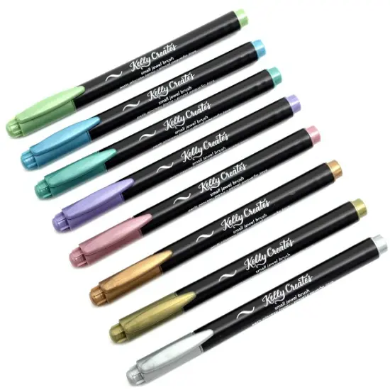 PEN - American Crafts - KC - SMALL BRUSH PENS - METALLIC JEWEL (8 PIECE) 349301 {2}