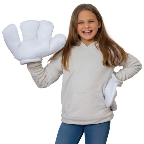 Cartoon Hand Gloves Costume - Giant White Puffy Hands Character Costumes Accessories for Adults and Kids {2}