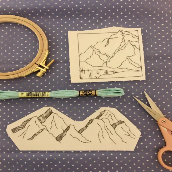 Mountains - Peel Stick and Stitch Hand Embroidery Patterns {3}