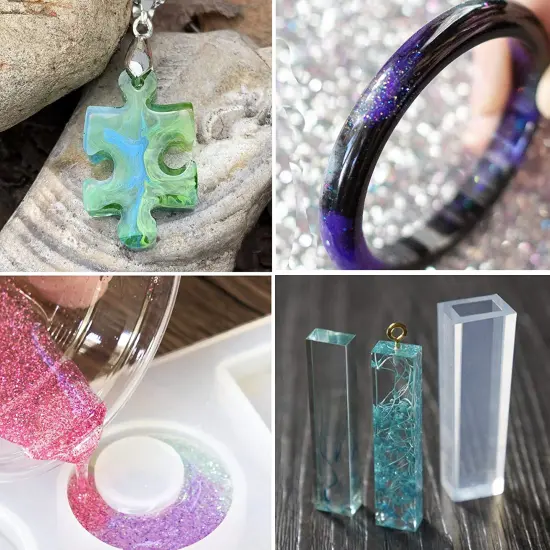 Pixiss Resin Molds for Jewelry, Earring Making Kit {3}