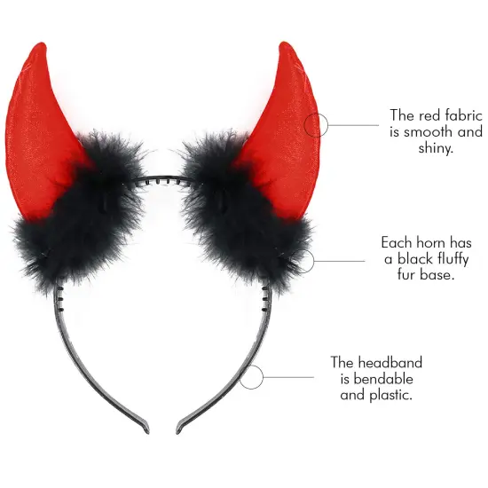 Devil Costume Accessory Set - Demon Costume Accessories Kit Includes Horns, Bowtie and Tail {4}