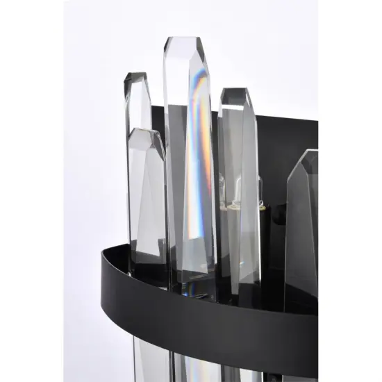 Serena 8 inch crystal bath sconce in black {5}