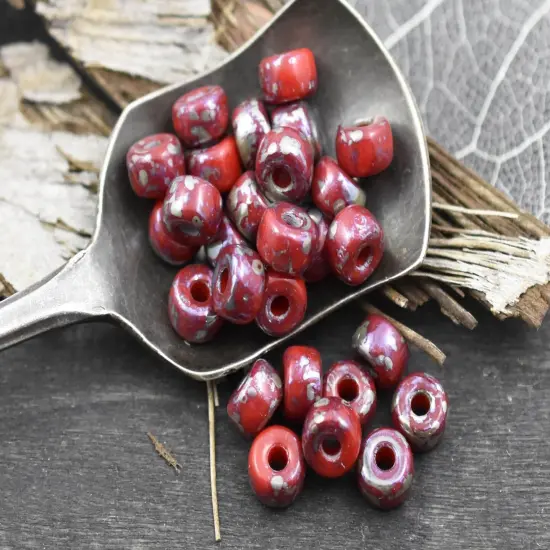 20g Opaque Red Rembrandt 2/0 Matubo Beads {2}