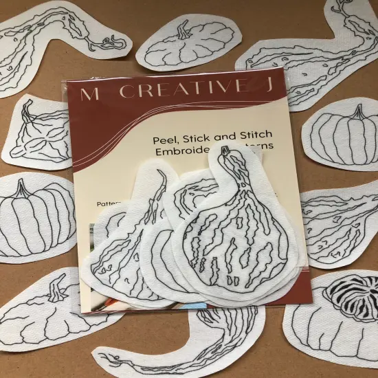 MCreativeJ Gourds - Peel Stick and Stitch Hand Embroidery Patterns for DIY Crafting {1}
