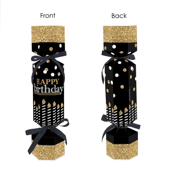 Big Dot of Happiness Adult Happy Birthday - Gold - No Snap Birthday Party Table Favors - DIY Cracker Boxes - Set of 12 {7}