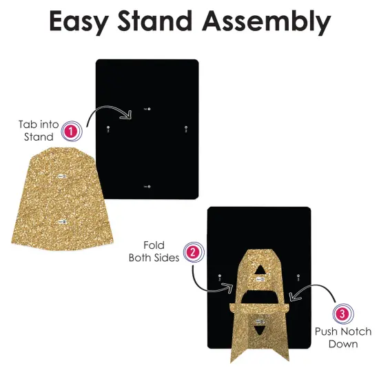 Big Dot of Happiness Adult Happy Birthday - Gold - Birthday Party 4x6 Picture Display - Paper Photo Frames - Set of 12 {7}