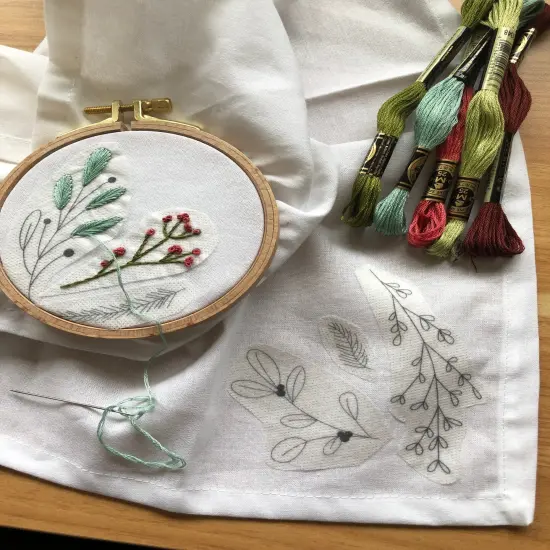MCreativeJ Winter Botanical - Peel, Stick, and Stitch Hand Embroidery Patterns {4}