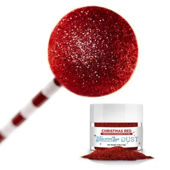 Bakell - Christmas Red Dazzler Dust (5g, 1x Jar) Non-Toxic Decorating Glitter for Arts and Crafts {1}