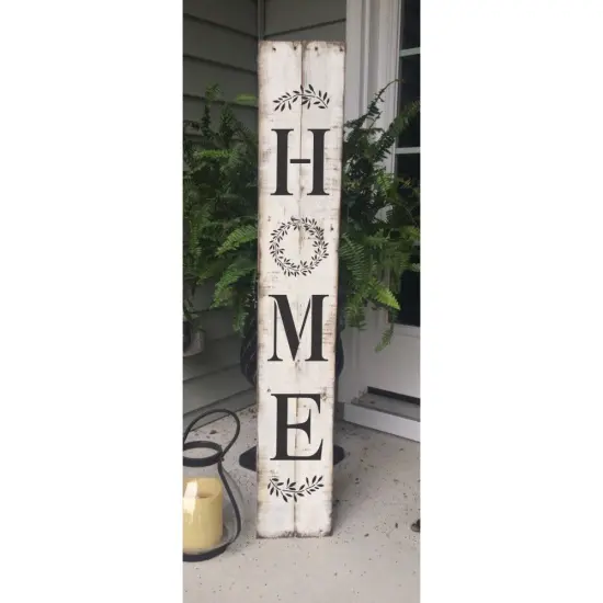 Home Laurel Leaves Vertical Porch Stencil {1}